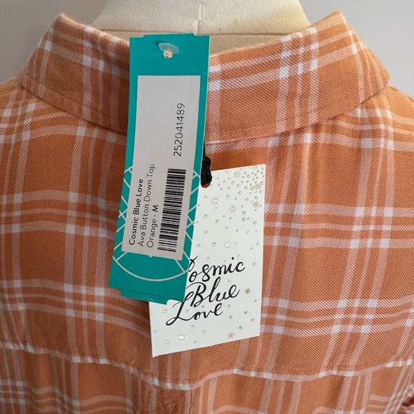 Cosmic Blue Ava Button Down Blouse - Picture 4 of 6